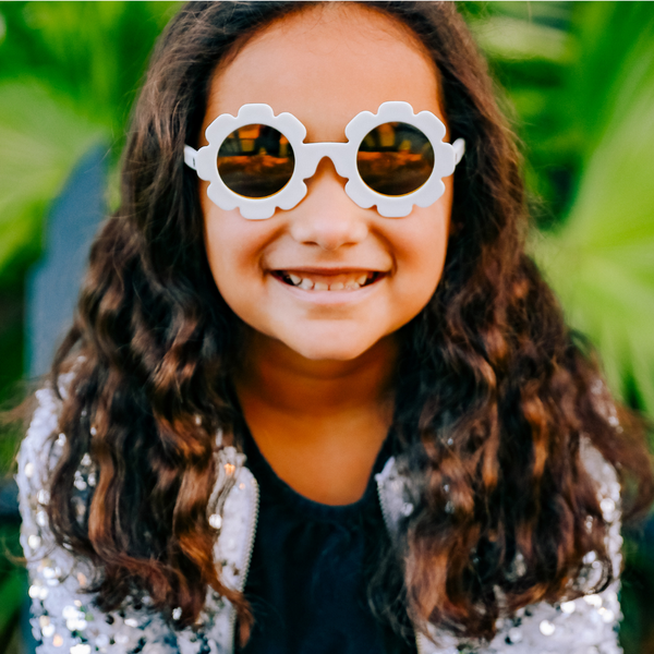 Babiators The Daisy: White Flower w/ Polarized Gold Lens Sunglasses