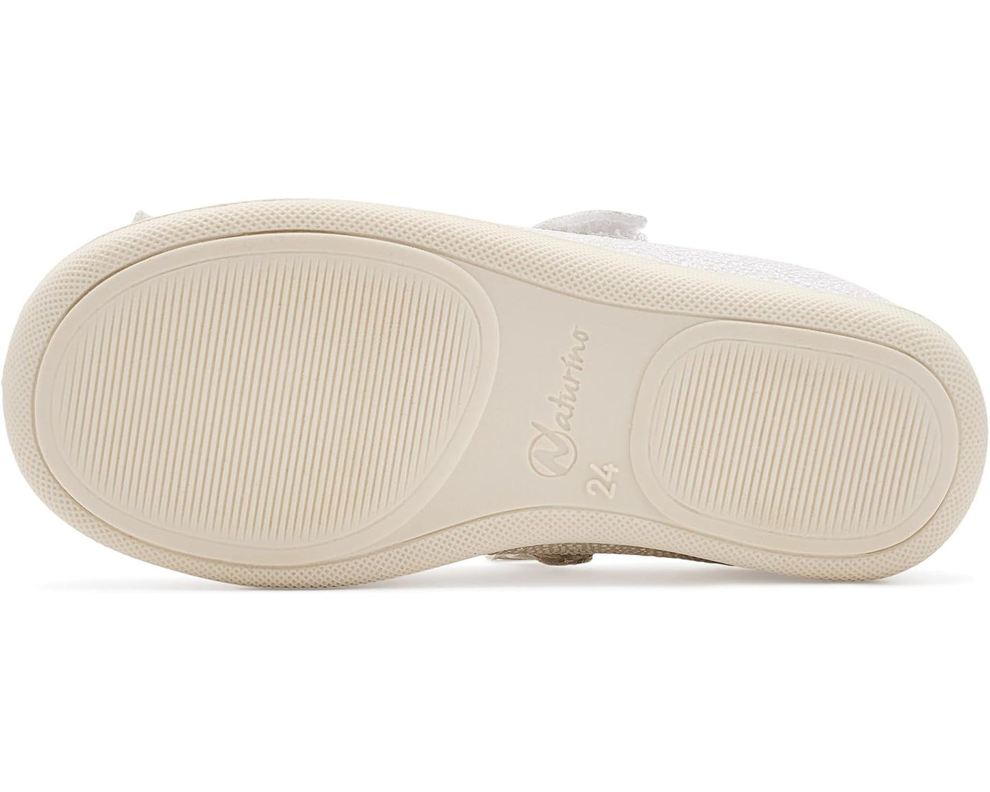 Naturino - Claries 2 Canvas  White Mary Jane Shoe Crystals/Sprint