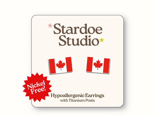 Stardoe Studio - Canadian Flag (Canada) Earrings: English