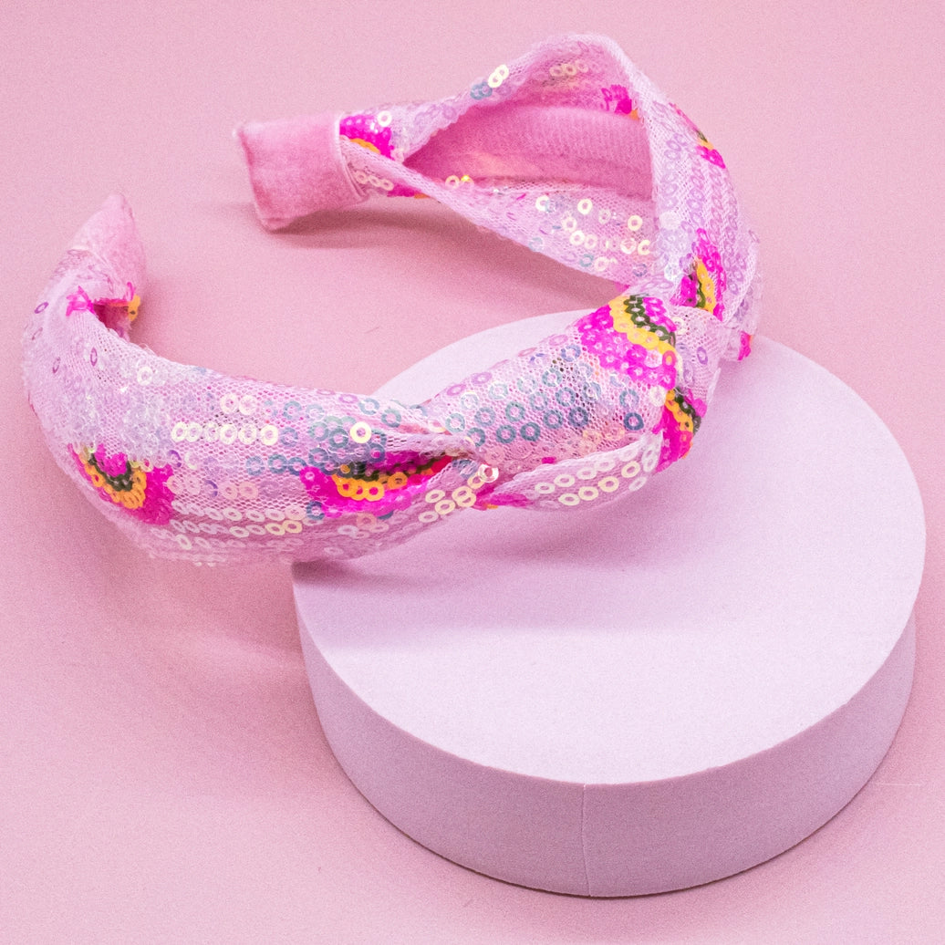 Frog Sac - Kids Sequin Knot Headband - Rainbow