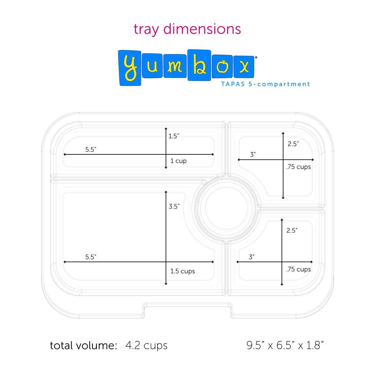 Yumbox - Leakproof Yumbox Tapas Bali Aqua - 5 Compartment Bento Box with Clear Aqua Tray - Extra Large Size