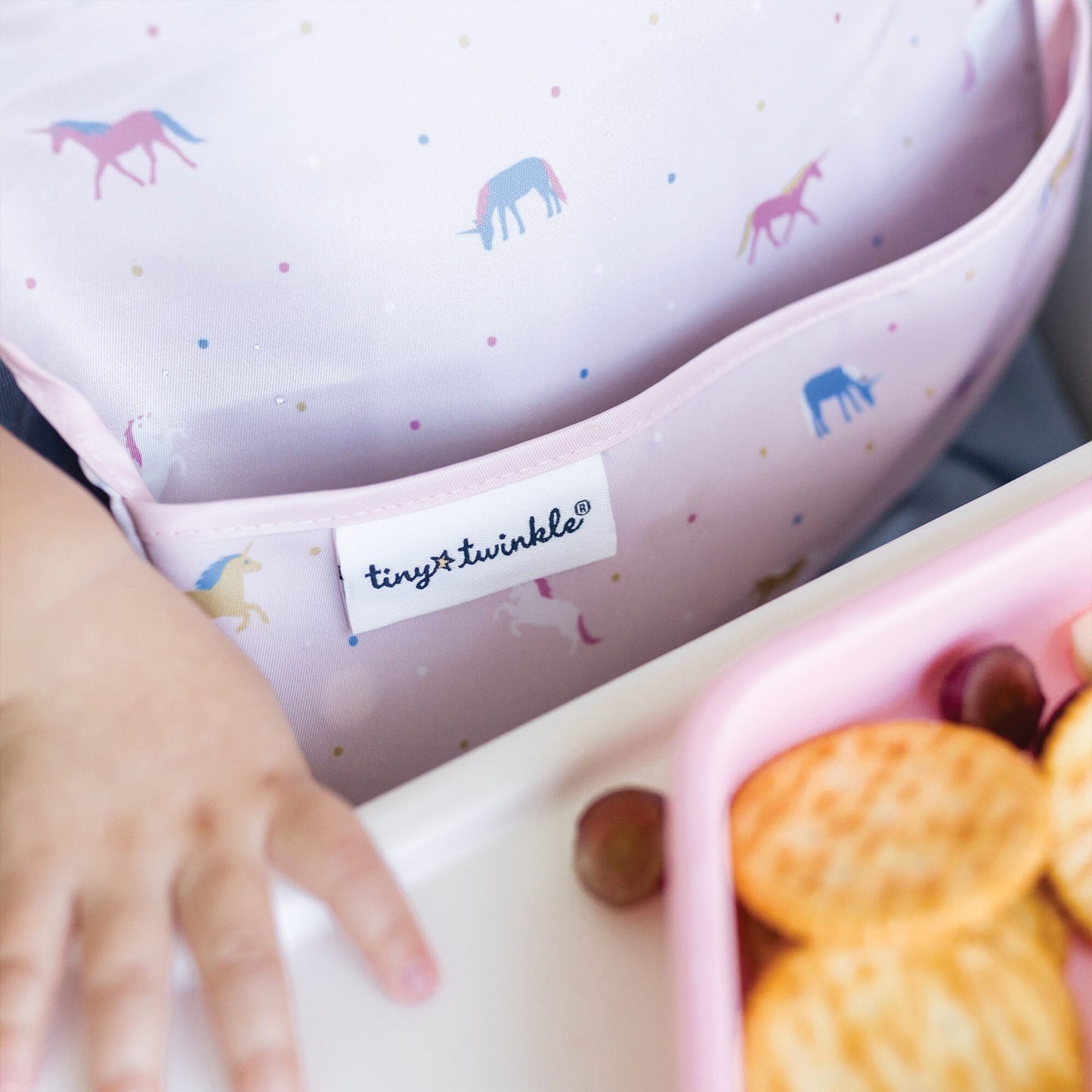 TINY TWINKLE - Mess-proof Ruffle Easy Bib - Unicorn Confetti (6 - 24 Months)