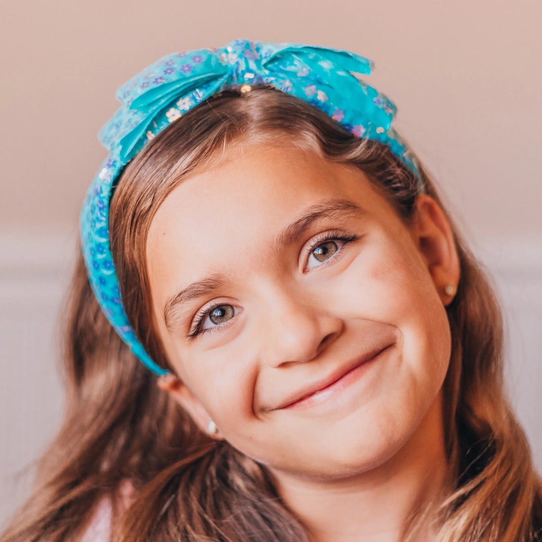 Frog Sac - Big Bow Headband - Double Layer Sequin