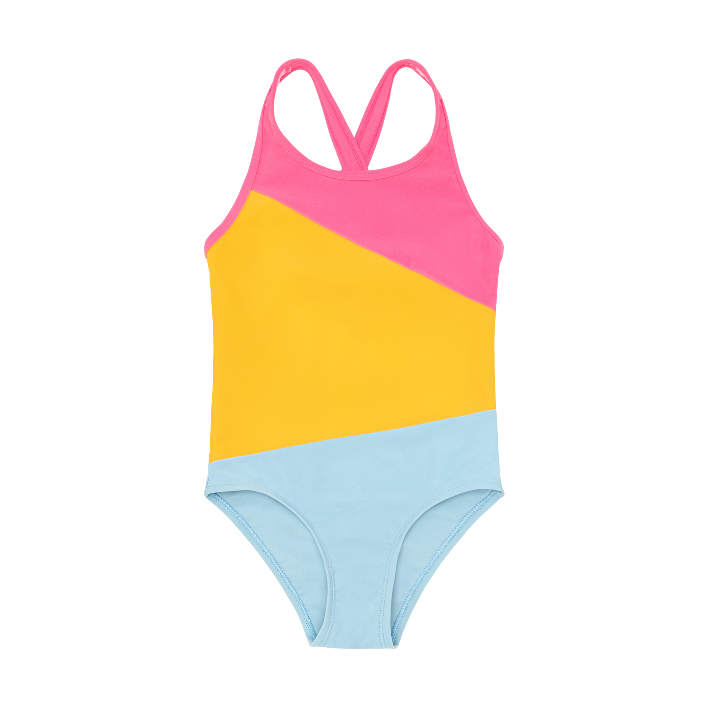 Color Kids - Color Block One-Piece Swimsuit- 6Y