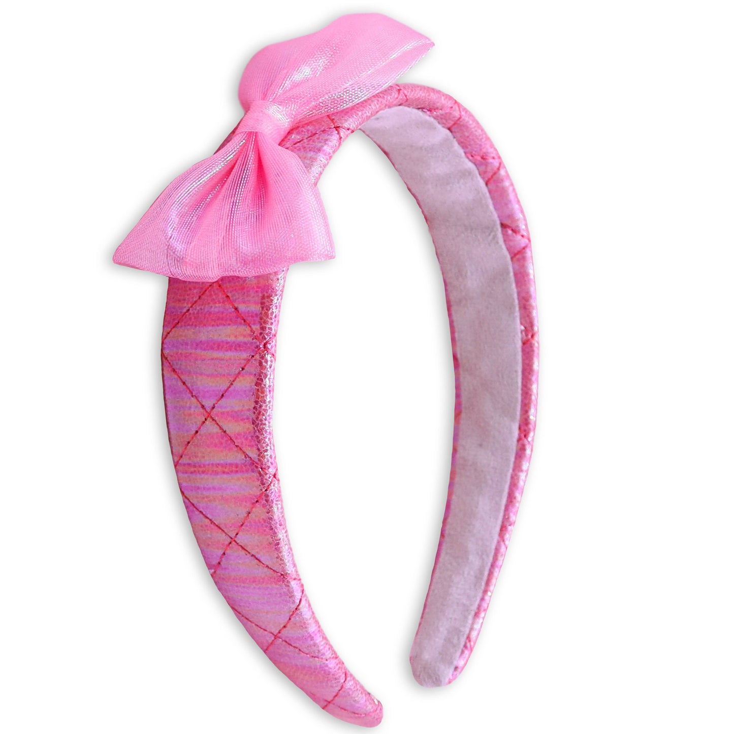 Frog Sac - Wide Iridescent Quilted Bow Headband