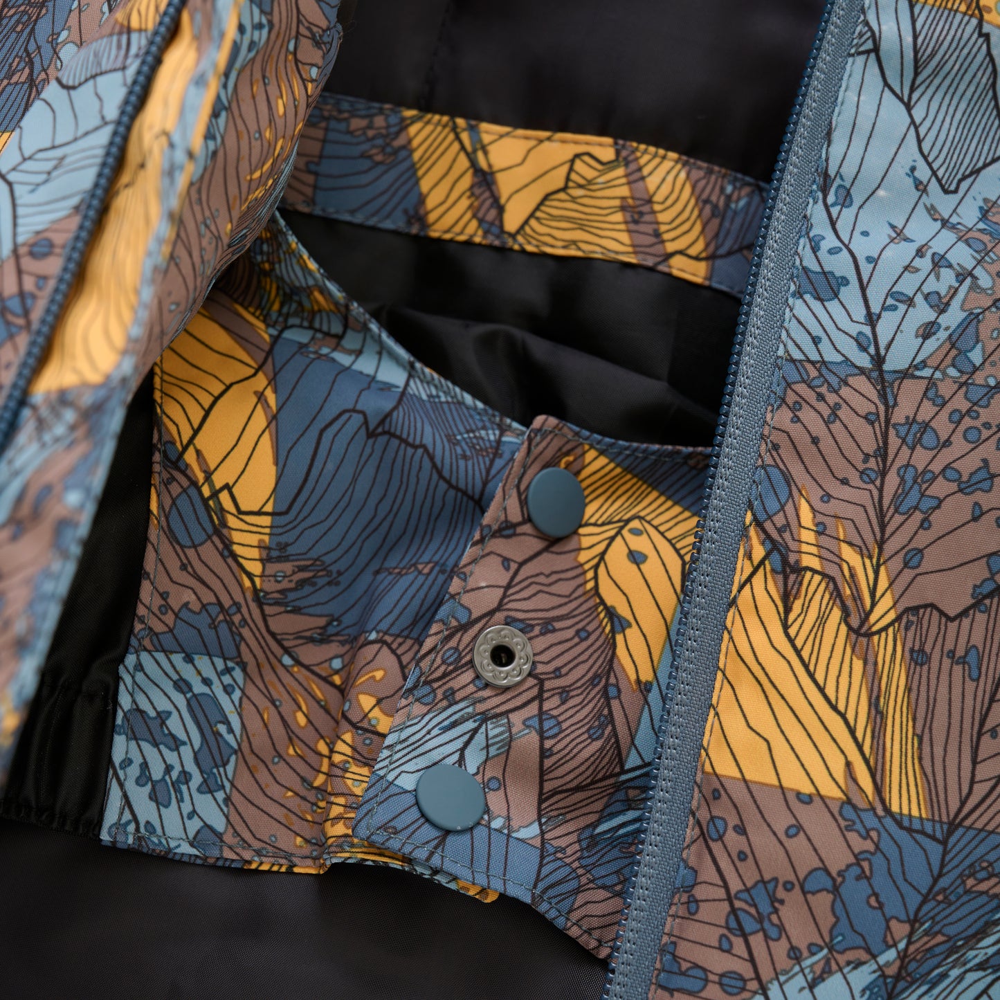 Color Kids Winter Jacket - Print Blue / Orange - 6Y