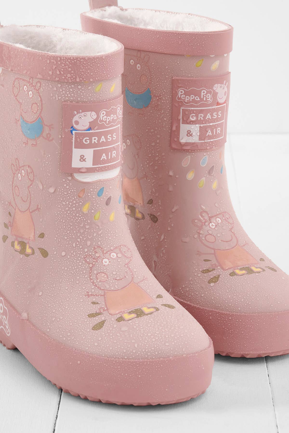 Grass & Air - Peppa Pig Changing Kids Wellies Teddy Fleece