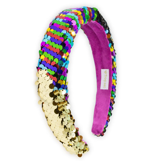 Frog Sac - Reversible Sequin Headband - Kids Padded Hair Band