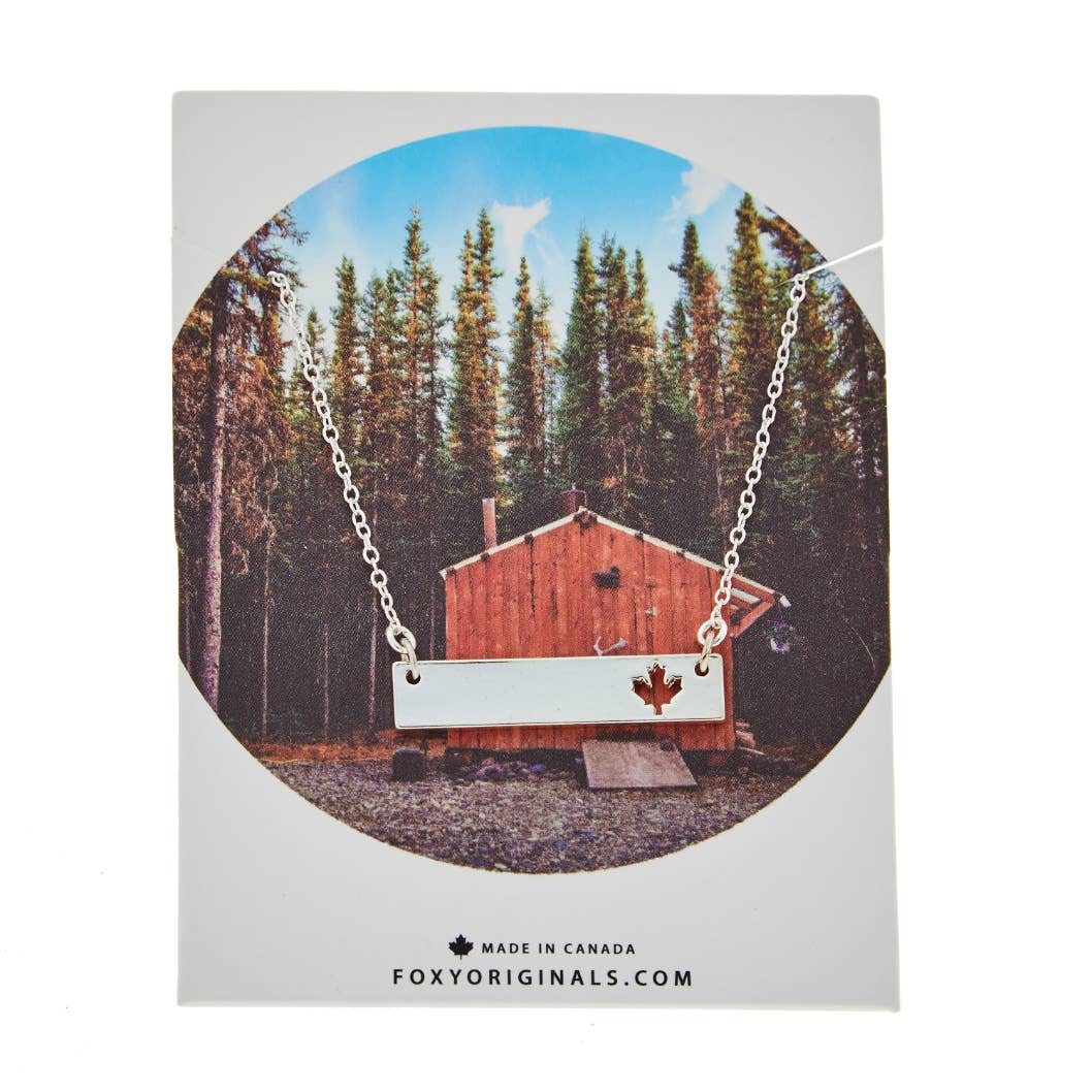 Foxy Originals - Maple Leaf Bar Necklace | Made in Canada |