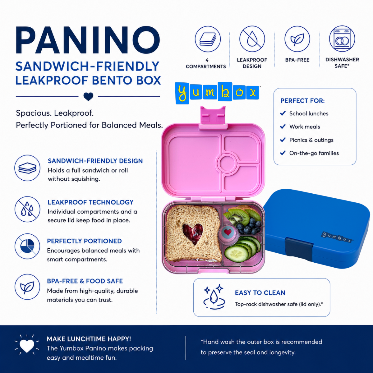 Yumbox - Yumbox Panino - Sandwich-Friendly Leakproof Bento Lunch Box