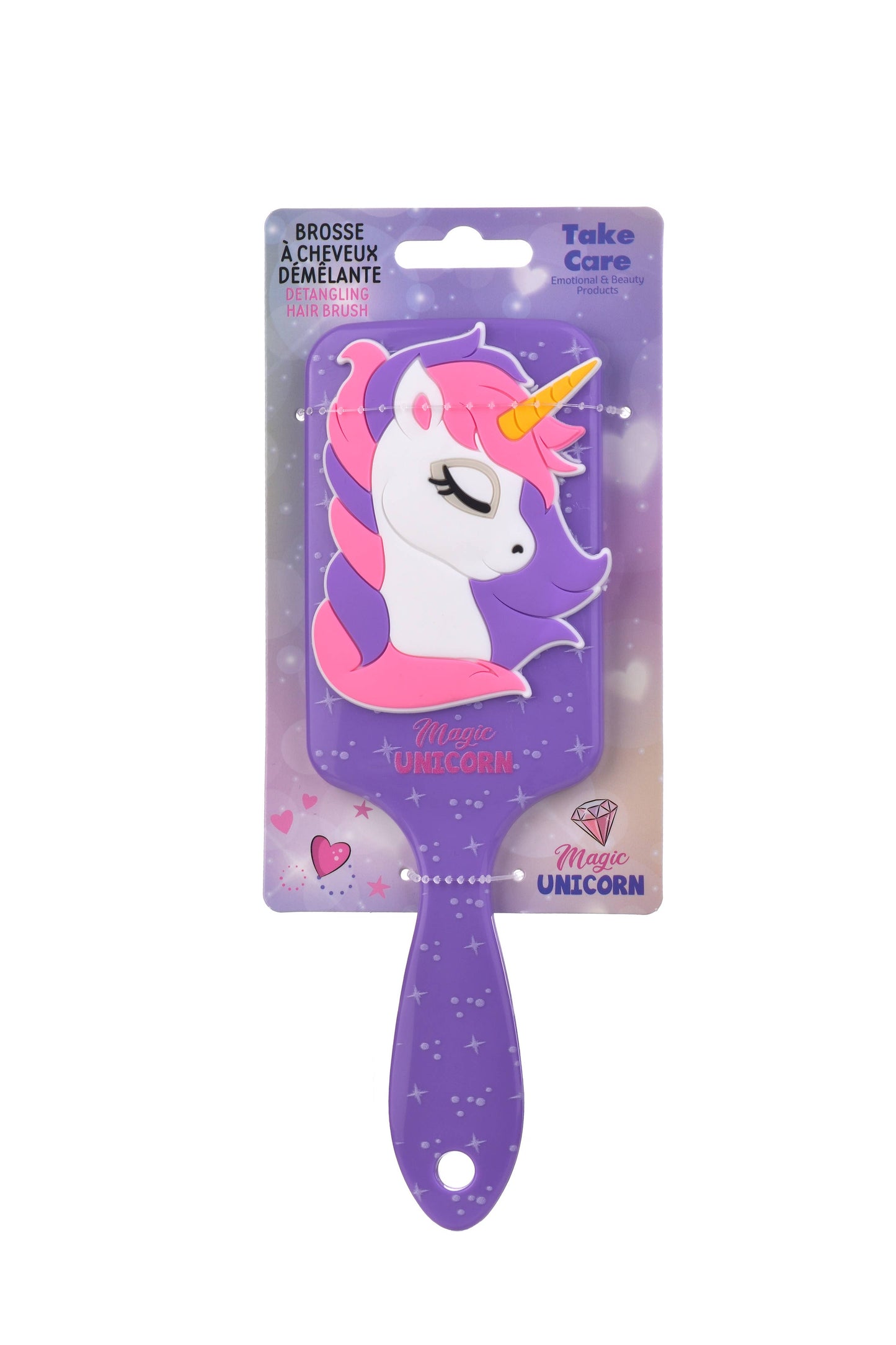 Takecare - Unicorn - Purple Hair Brush