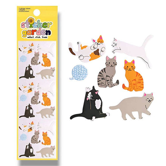 Sticker Garden - Glossy Various Cat Stickers for Kids