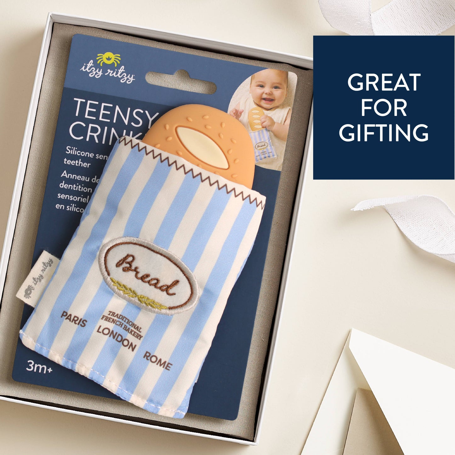 Itzy Ritzy - Baguette Teensy Crinkle Sensory Teether