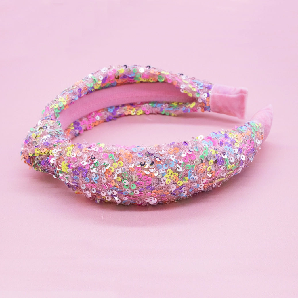 Frog Sac - Kids Knot Headband - Sequin Knotted Hair Band Accessories