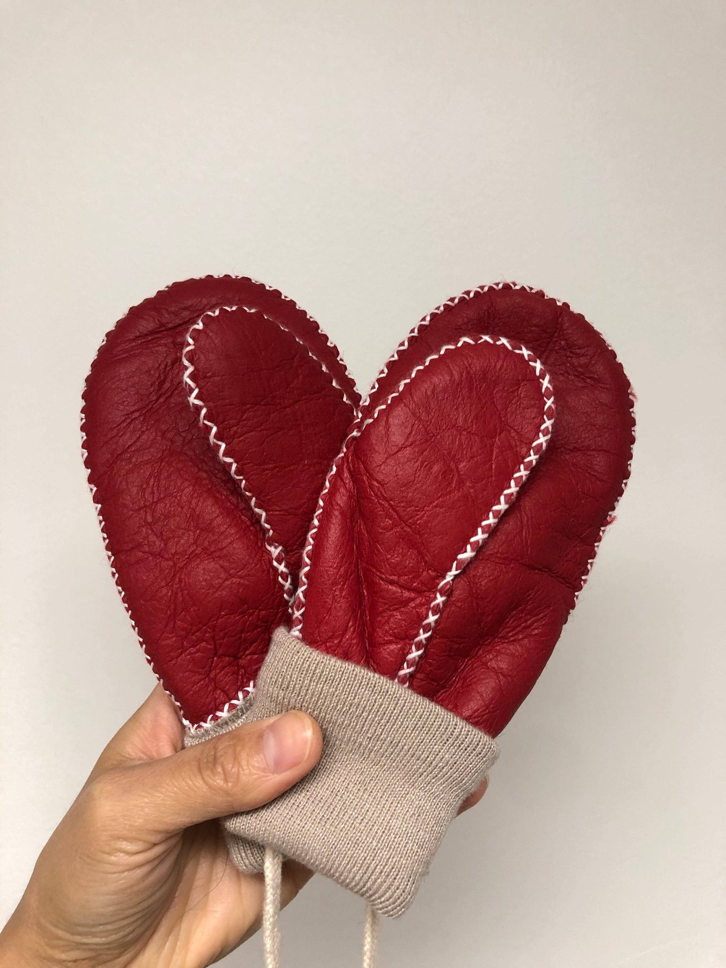 Billy Bamboo - KIDS SHEARLING MITTENS: Light gray