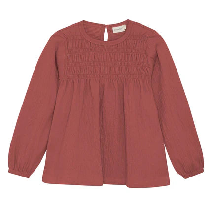 Minymo - Burgundy Long Sleeve Peasant Blouse - 5 Years