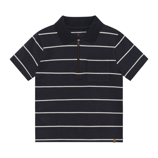 Minymo - Striped Polo with Zipper Detail