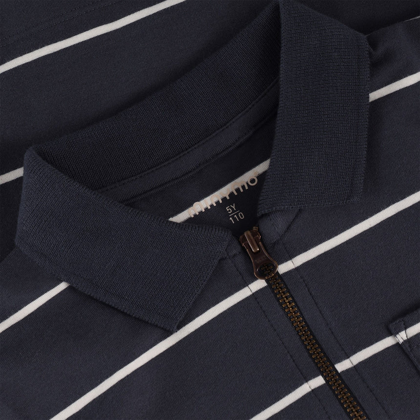 Minymo - Striped Polo with Zipper Detail