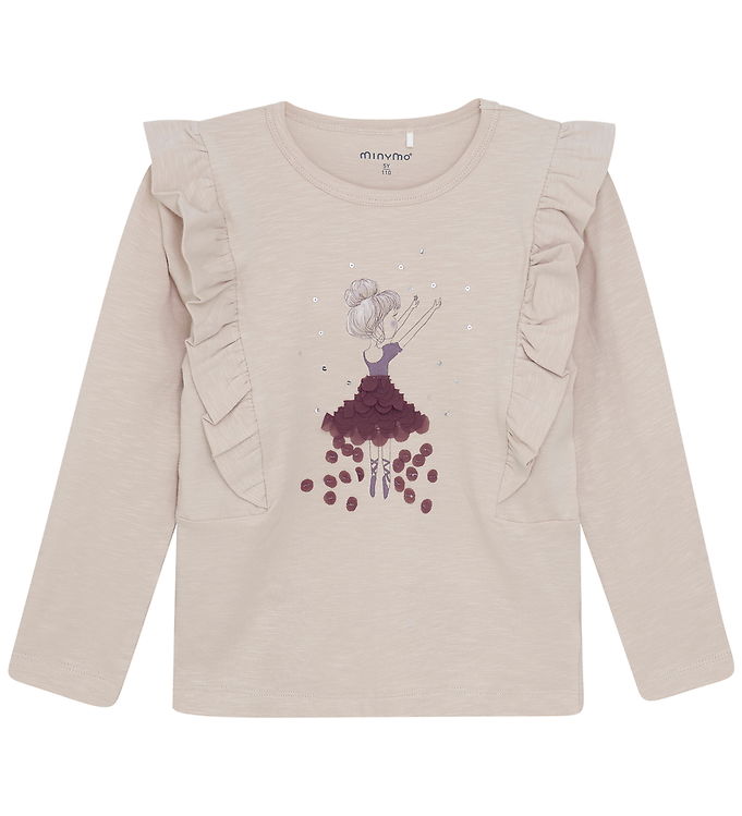 Minymo Blouse Ballet Smoke Gray - 5Y