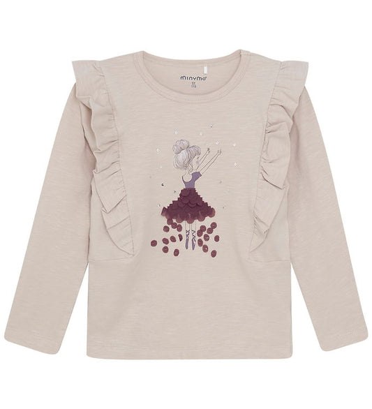 Minymo Blouse Ballet Smoke Gray - 5Y