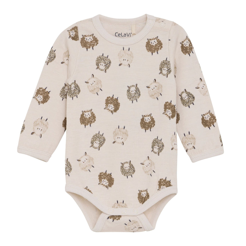 Celavi -  Sheep Aop Merino Bodysuit - 3M