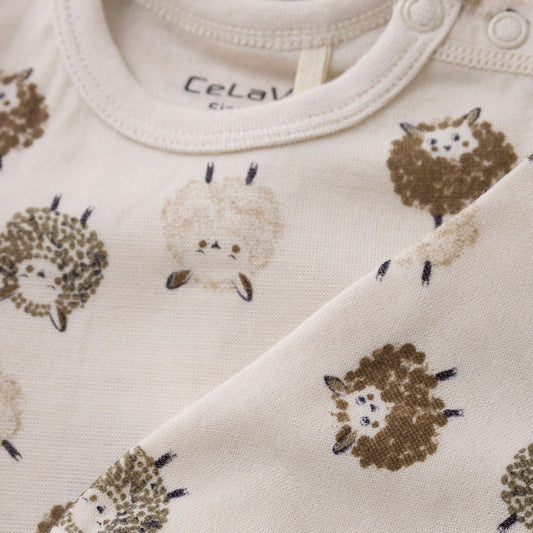 Celavi -  Sheep Aop Merino Bodysuit - 3M