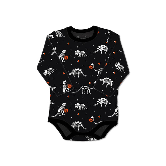 Coccoli Modal Romper Long Sleeve Bodysuit - Halloween Dinosaurs 3M