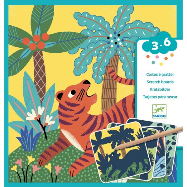 Djeco - Scratch Cards Art Activity: Big Animals
