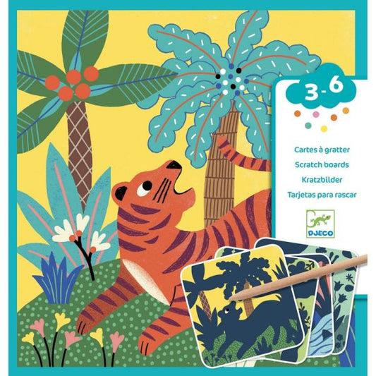 Djeco - Scratch Cards Art Activity: Big Animals