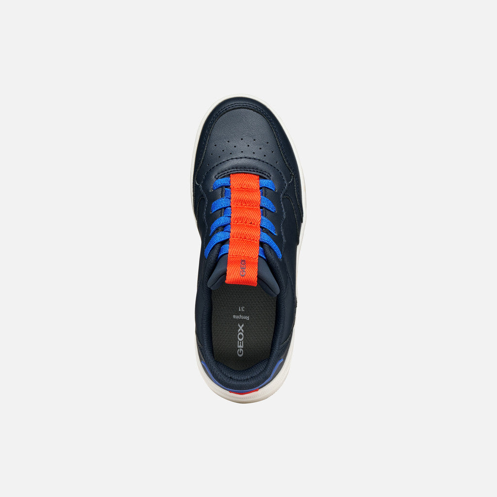 Geox Washiba Fast In Boy's Navy/Red Sneakers