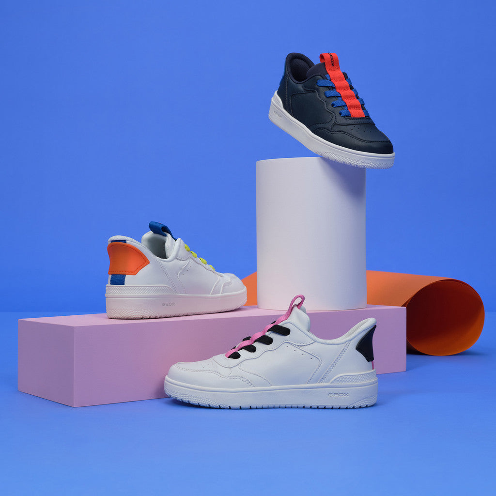 Geox Washiba Fast In Boy's Navy/Red Sneakers