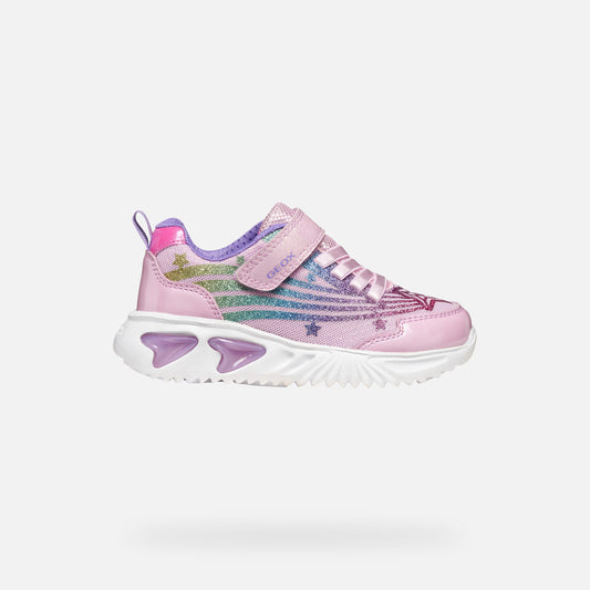 Geox Assister Girl's Sneakers Pink Multicolor with Lights