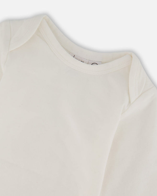 Deux par Deux - Onesie And Stretchy Corduroy Overalls Set Jade Green