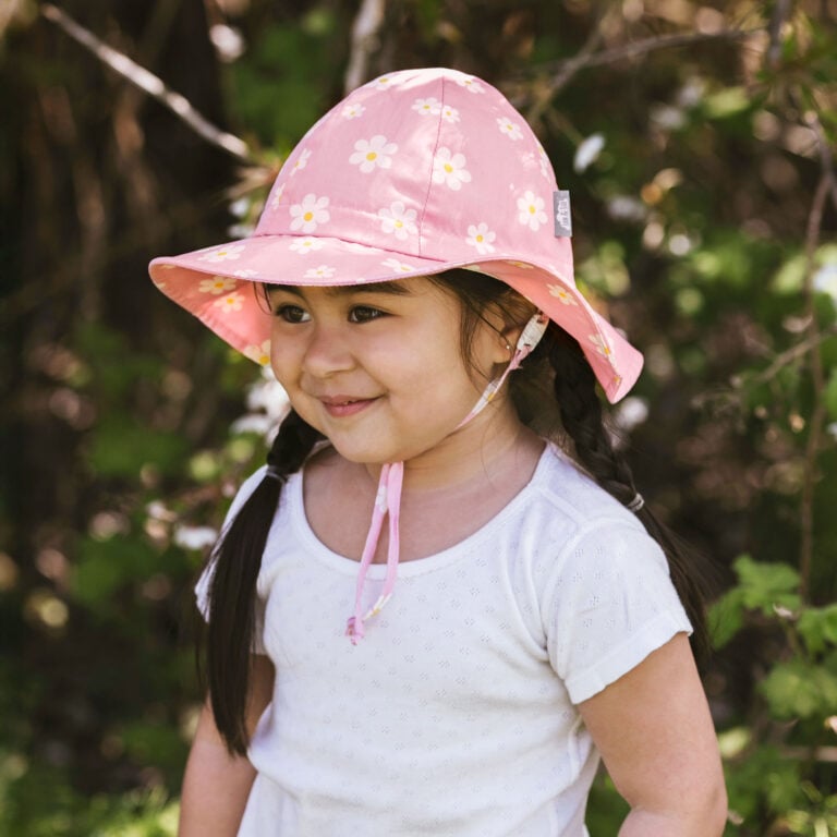 Jan & Jul - Kids Cotton Floppy Hats - Pink Daisy