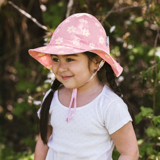 Jan & Jul - Kids Cotton Floppy Hats - Pink Daisy