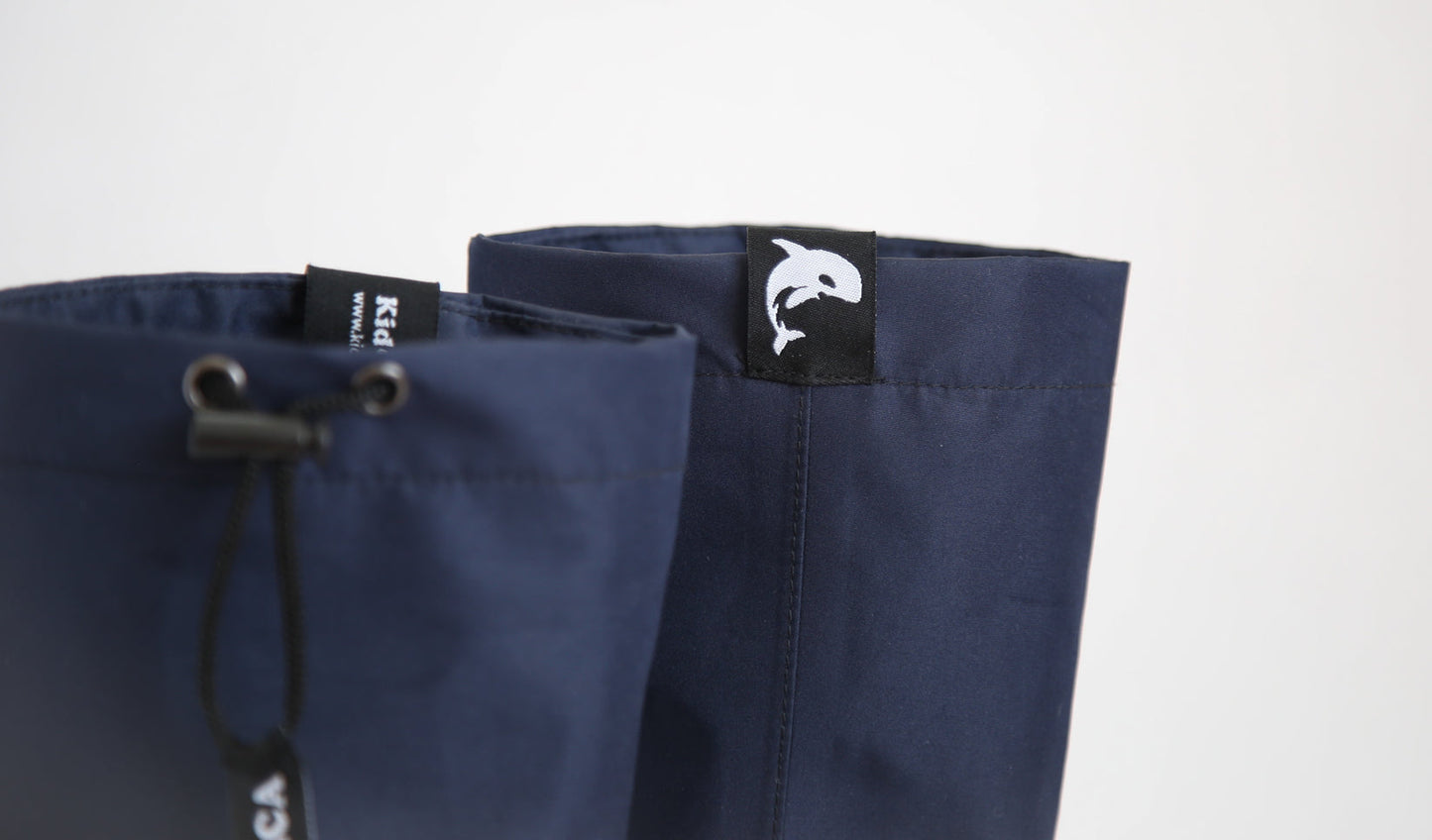 KidORCA Kids Rain Boots with Above Knee Waders- Navy