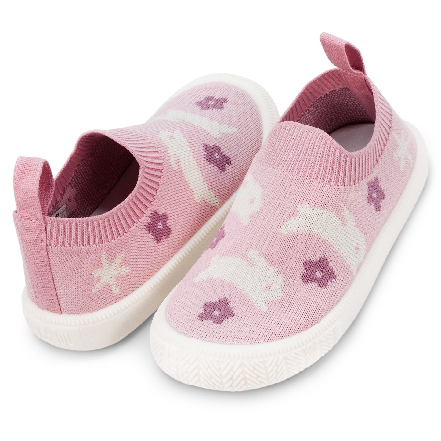 Jan & Jul Graphic Knit Shoes Gray Bunny 3