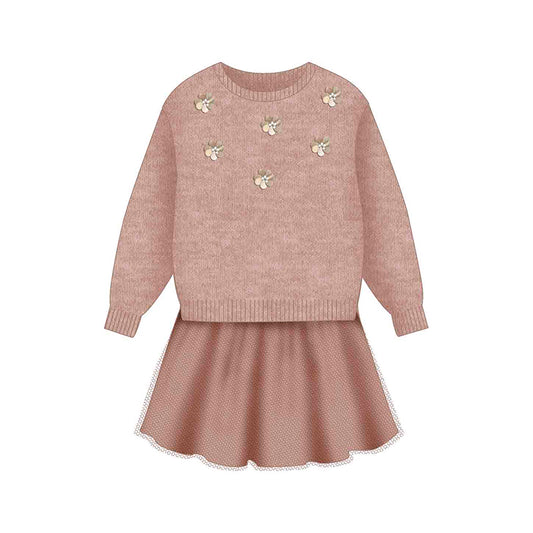 Mayoral - Combed Knit Dress - Makeup Pink