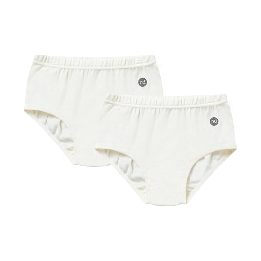 Nest Designs - Organic Cotton Basics Ribbed Girls Briefs Underwear (2 Pack)