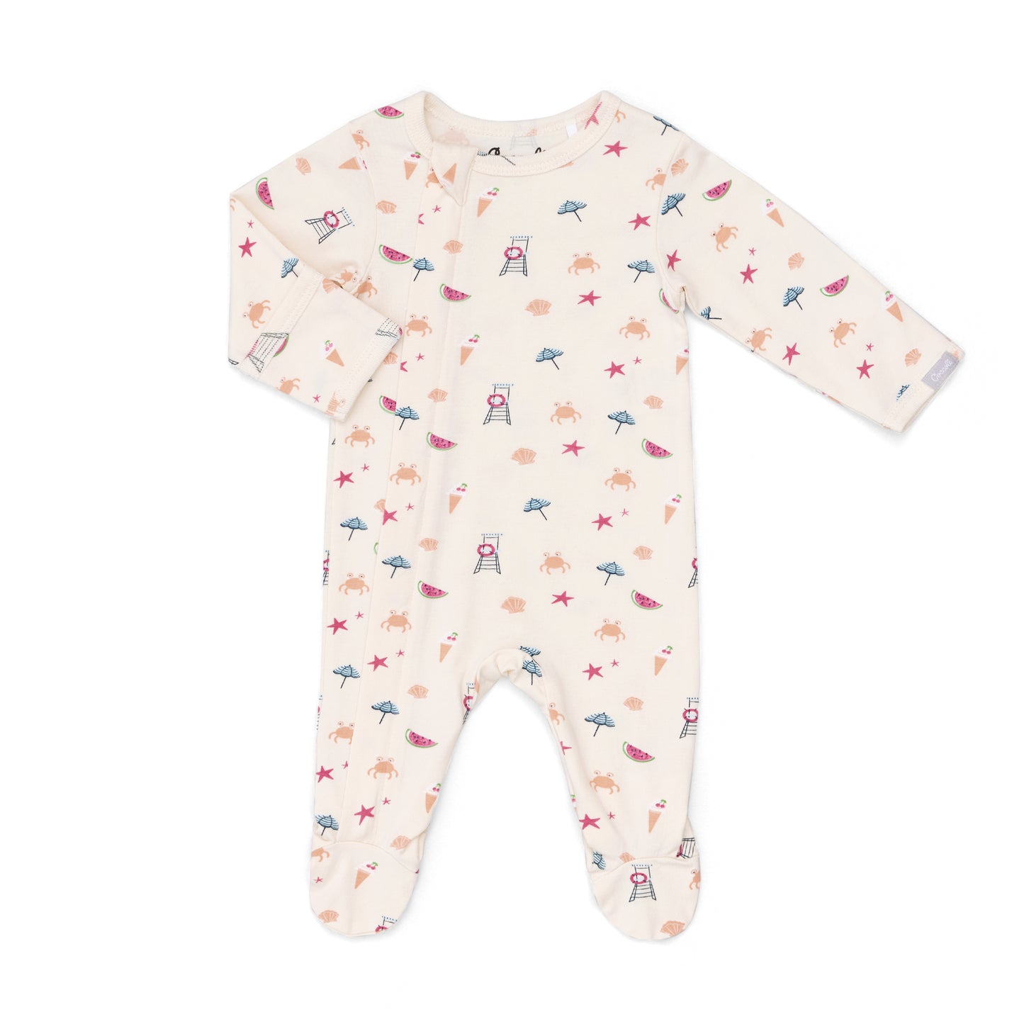 Coccoli - Long Sleeve Modal Zipper Footie - 1M