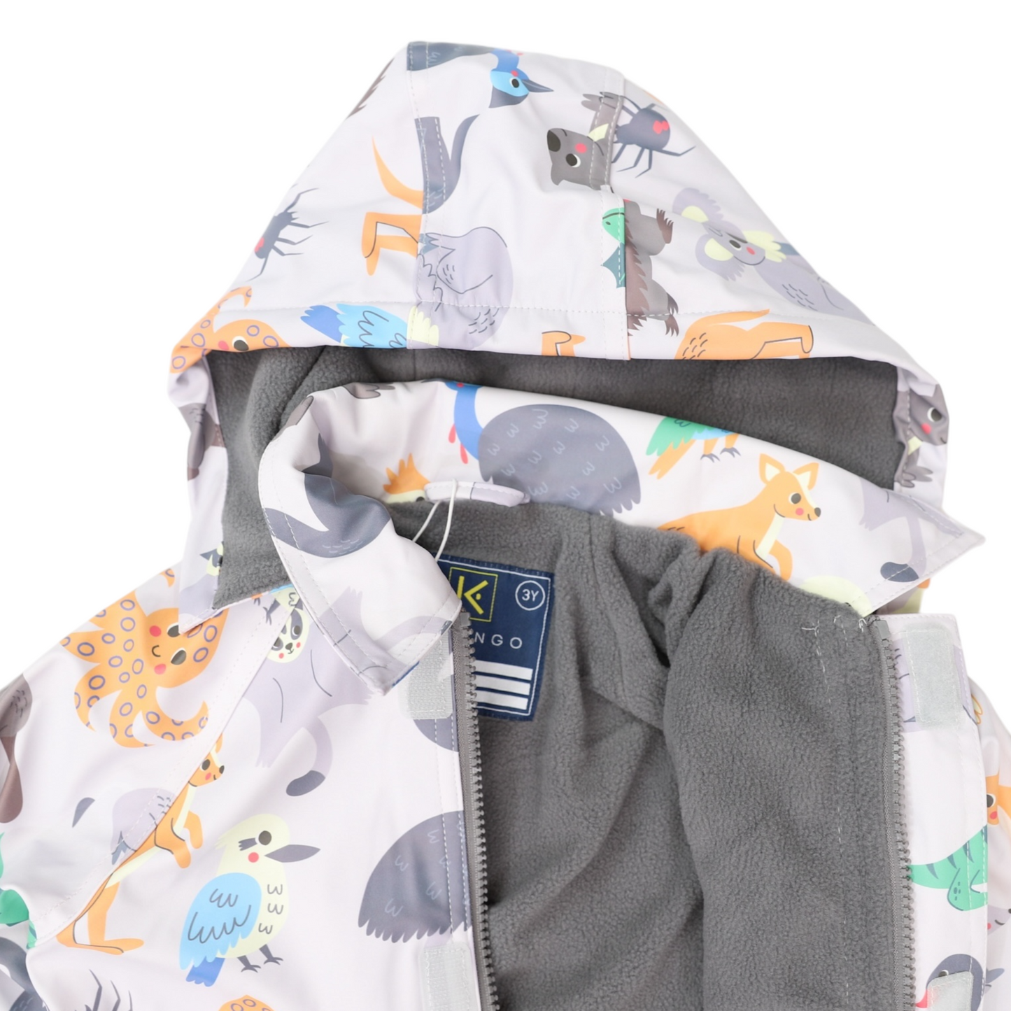 Korango Australian Animal Raincoat Grey