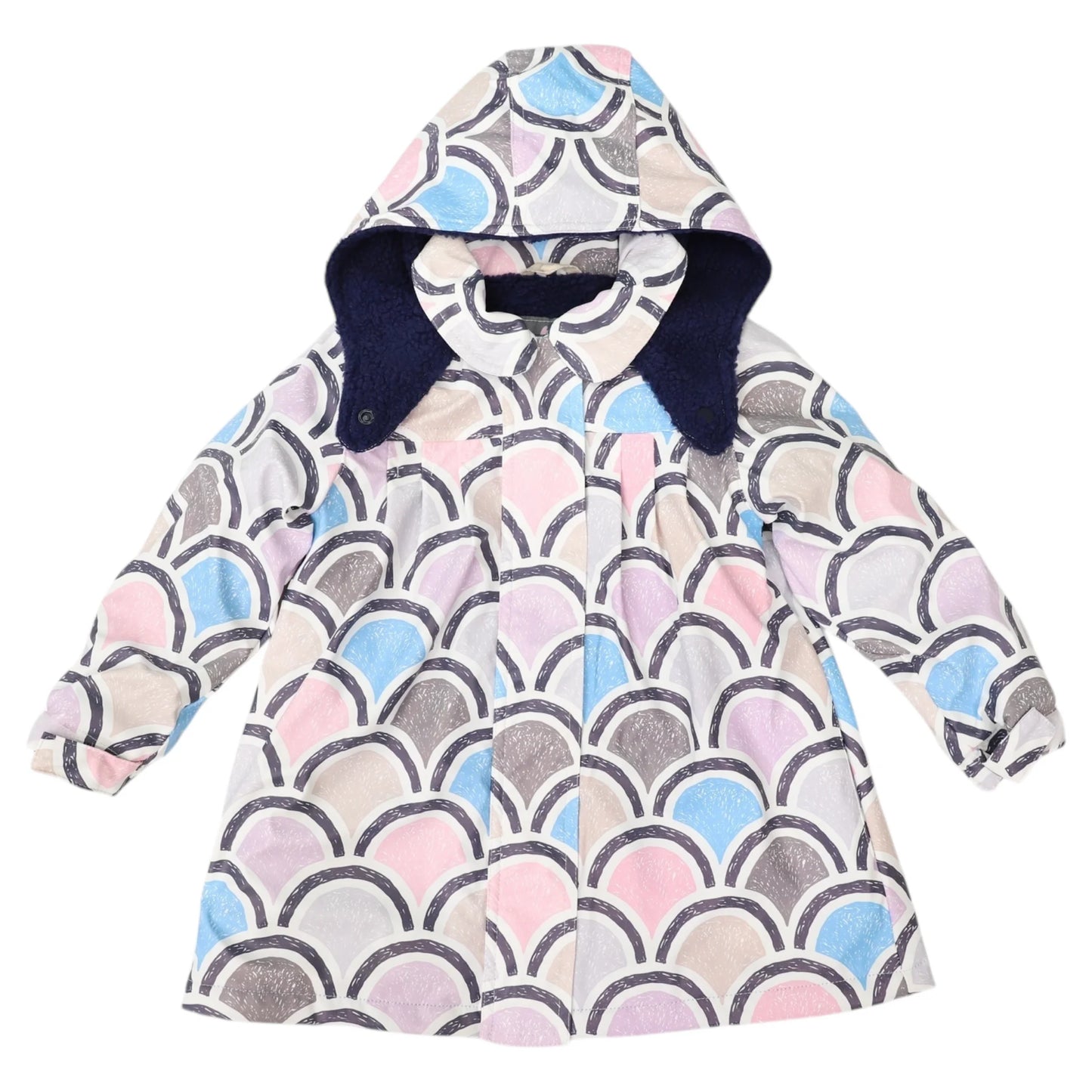 Korango Arch Print Lined Raincoat Blue