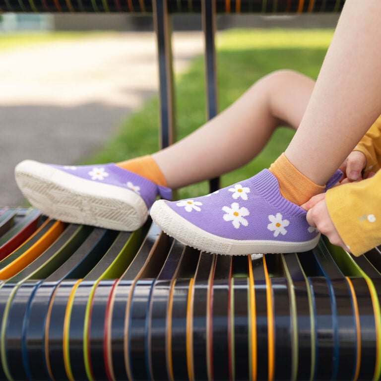 Jan & Jul - Graphic Knit Shoe - Purple Daisy