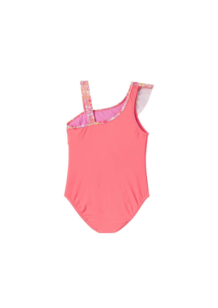 Speedo - Speedo Girls Asymmetrical Ruffle One Piece Swimsuit