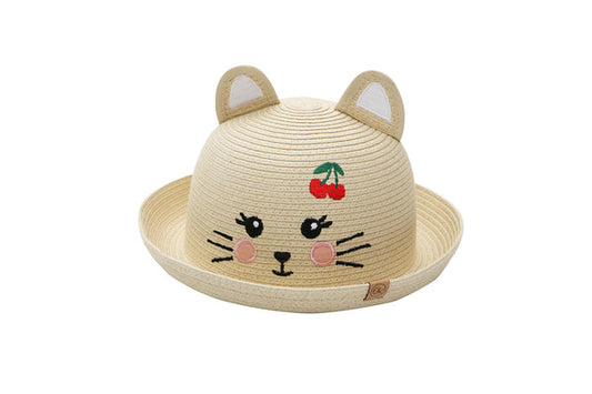 FlapJackKids - Kids Straw Hat - Cat