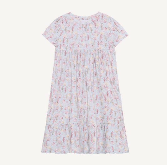 Minymo - All Over Print Seahorses & Shells Dress