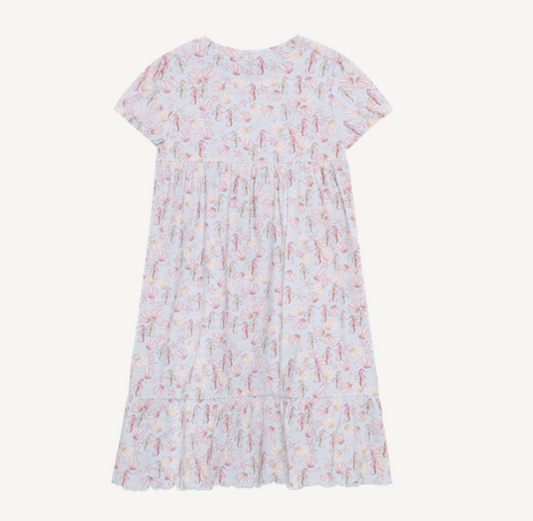Minymo - All Over Print Seahorses & Shells Dress