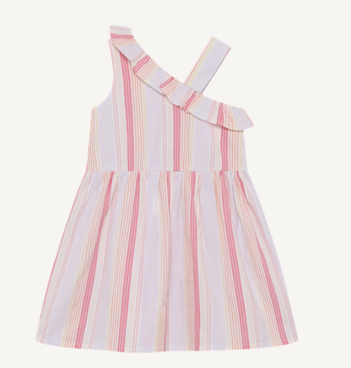 Yoto - Asymmetrical Strap Ruffle Dress