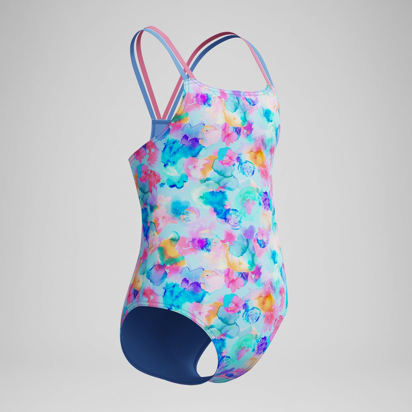 Speedo Strappy Printed One Piece Swimsuit Periwinkle blue 1