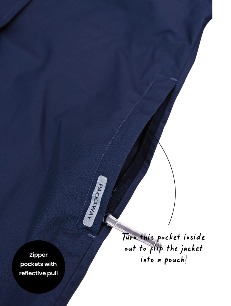 Therm Kids 10K Packaway Rainshell - Navy
